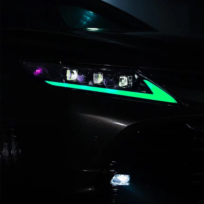 UQZ Tri-Beam RGB LED Headlight Assembly For Toyota Camry 2018-2024 – Black Housing Clear Lens